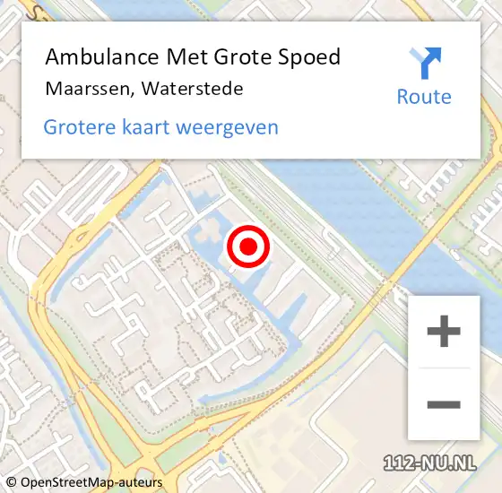 Locatie op kaart van de 112 melding: Ambulance Met Grote Spoed Naar Maarssen, Waterstede op 20 februari 2019 06:44