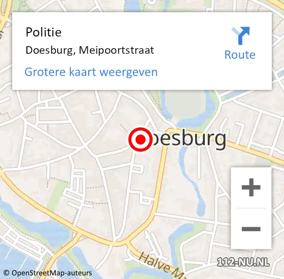 Locatie op kaart van de 112 melding: Politie Doesburg, Meipoortstraat op 20 februari 2019 08:12