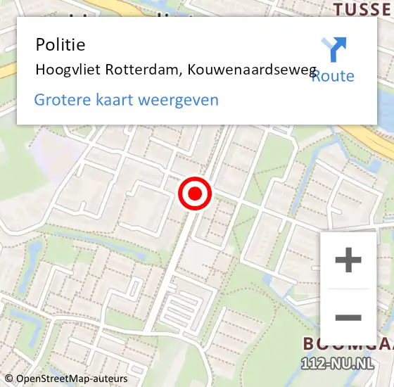 Locatie op kaart van de 112 melding: Politie Hoogvliet Rotterdam, Kouwenaardseweg op 20 februari 2019 08:15