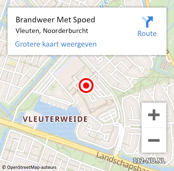 Locatie op kaart van de 112 melding: Brandweer Met Spoed Naar Vleuten, Noorderburcht op 20 februari 2019 11:19