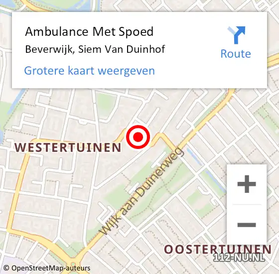 Locatie op kaart van de 112 melding: Ambulance Met Spoed Naar Beverwijk, Siem Van Duinhof op 20 februari 2019 12:25