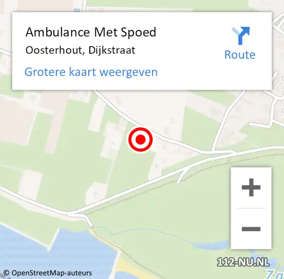 Locatie op kaart van de 112 melding: Ambulance Met Spoed Naar Oosterhout, Dijkstraat op 24 maart 2014 09:27