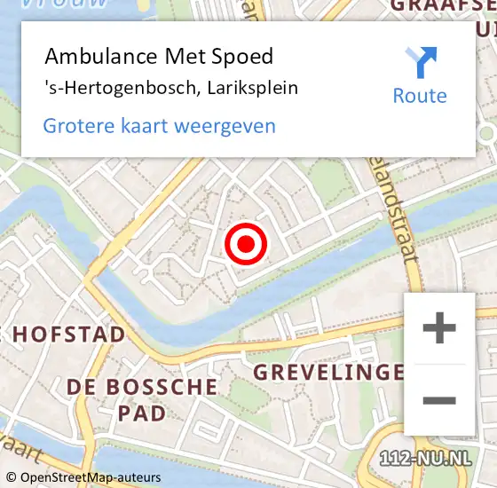 Locatie op kaart van de 112 melding: Ambulance Met Spoed Naar 's-Hertogenbosch, Lariksplein op 20 februari 2019 14:11