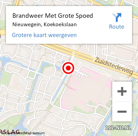 Locatie op kaart van de 112 melding: Brandweer Met Grote Spoed Naar Nieuwegein, Koekoekslaan op 20 februari 2019 14:37