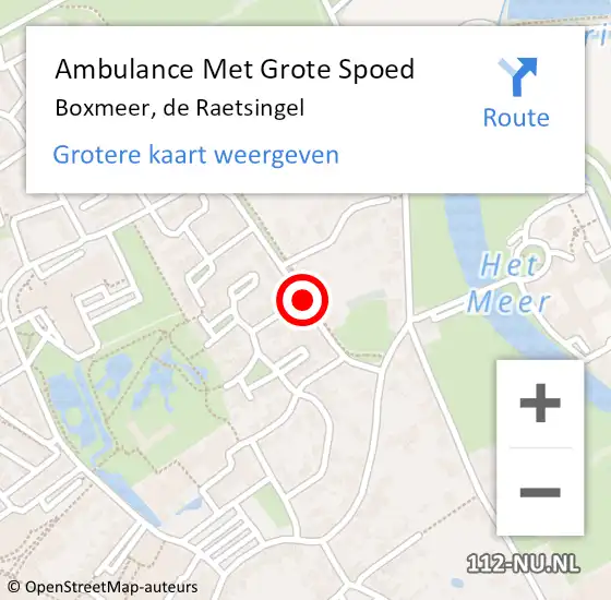 Locatie op kaart van de 112 melding: Ambulance Met Grote Spoed Naar Boxmeer, de Raetsingel op 20 februari 2019 14:56