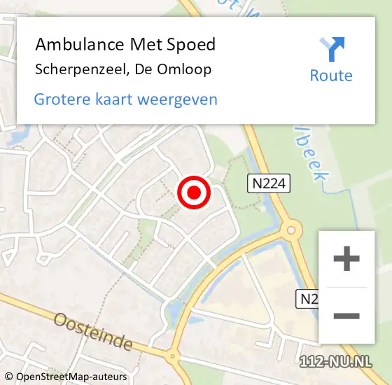 Locatie op kaart van de 112 melding: Ambulance Met Spoed Naar Scherpenzeel, De Omloop op 20 februari 2019 15:08