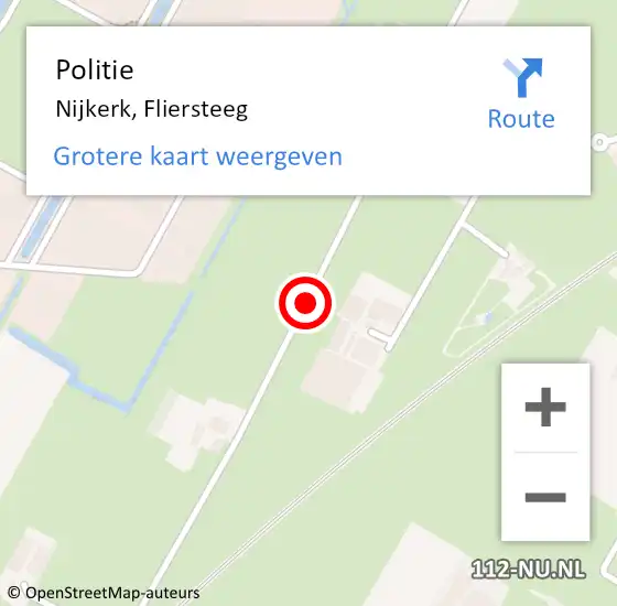 Locatie op kaart van de 112 melding: Politie Nijkerk, Fliersteeg op 20 februari 2019 15:32