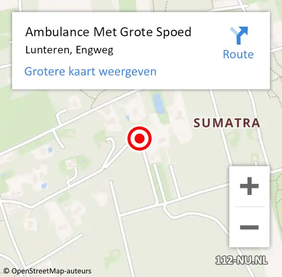 Locatie op kaart van de 112 melding: Ambulance Met Grote Spoed Naar Lunteren, Engweg op 20 februari 2019 16:44
