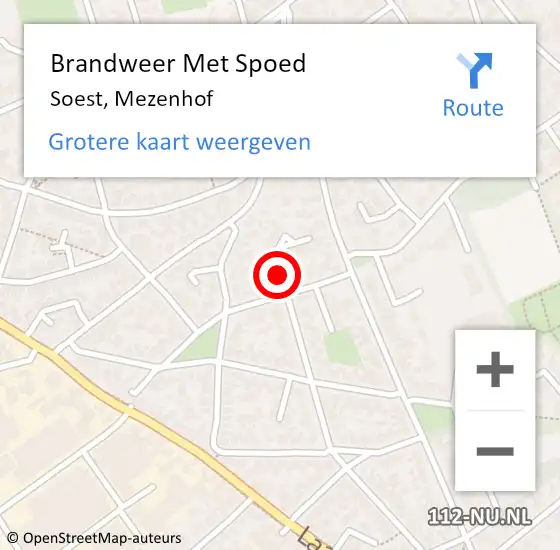 Locatie op kaart van de 112 melding: Brandweer Met Spoed Naar Soest, Mezenhof op 20 februari 2019 21:26