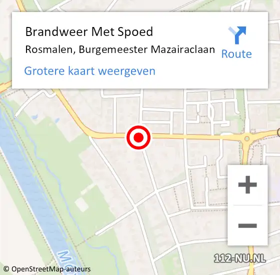 Locatie op kaart van de 112 melding: Brandweer Met Spoed Naar Rosmalen, Burgemeester Mazairaclaan op 20 februari 2019 22:29