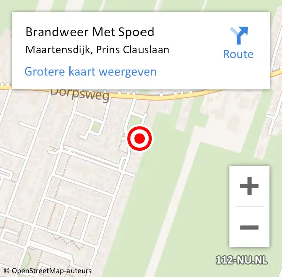 Locatie op kaart van de 112 melding: Brandweer Met Spoed Naar Maartensdijk, Prins Clauslaan op 20 februari 2019 22:44