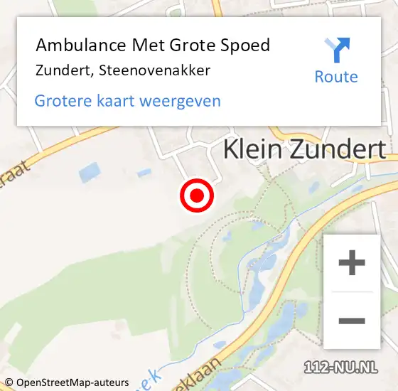 Locatie op kaart van de 112 melding: Ambulance Met Grote Spoed Naar Zundert, Steenovenakker op 20 februari 2019 23:49