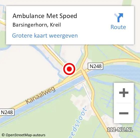 Locatie op kaart van de 112 melding: Ambulance Met Spoed Naar Barsingerhorn, Kreil op 21 februari 2019 00:27