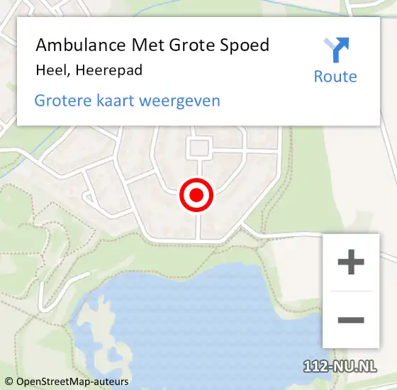 Locatie op kaart van de 112 melding: Ambulance Met Grote Spoed Naar Heel, Heerepad op 21 februari 2019 04:08