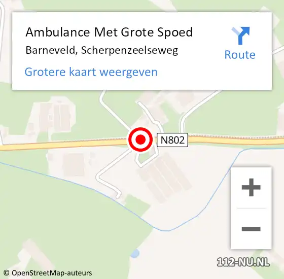 Locatie op kaart van de 112 melding: Ambulance Met Grote Spoed Naar Barneveld, Scherpenzeelseweg op 21 februari 2019 06:47