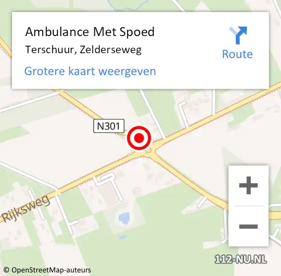 Locatie op kaart van de 112 melding: Ambulance Met Spoed Naar Terschuur, Zelderseweg op 21 februari 2019 07:18