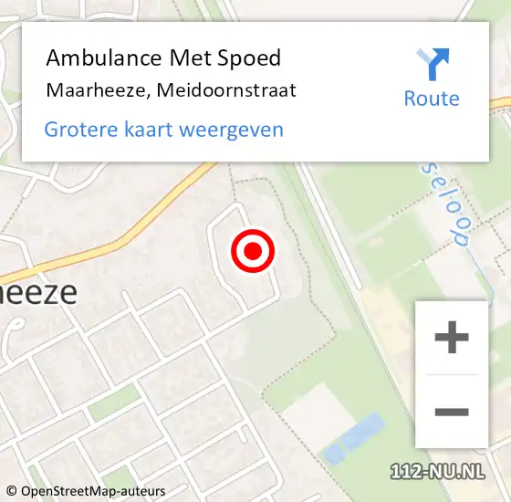 Locatie op kaart van de 112 melding: Ambulance Met Spoed Naar Maarheeze, Meidoornstraat op 21 februari 2019 07:43