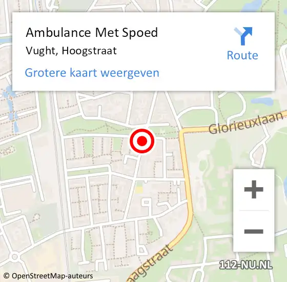 Locatie op kaart van de 112 melding: Ambulance Met Spoed Naar Vught, Hoogstraat op 21 februari 2019 07:49