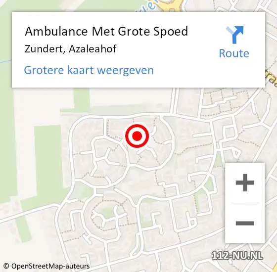 Locatie op kaart van de 112 melding: Ambulance Met Grote Spoed Naar Zundert, Azaleahof op 21 februari 2019 08:02