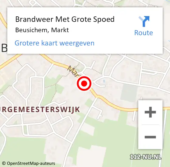 Locatie op kaart van de 112 melding: Brandweer Met Grote Spoed Naar Beusichem, Markt op 21 februari 2019 09:10