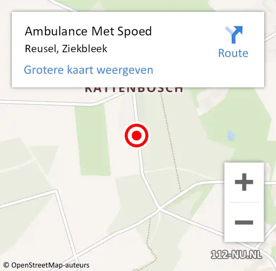 Locatie op kaart van de 112 melding: Ambulance Met Spoed Naar Reusel, Ziekbleek op 21 februari 2019 09:54