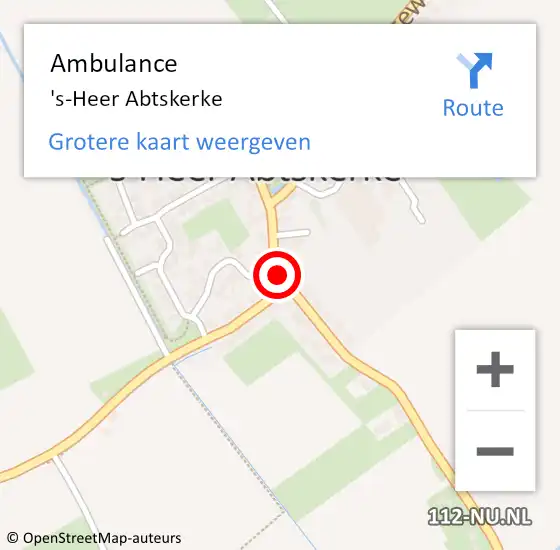 Locatie op kaart van de 112 melding: Ambulance 's-Heer Abtskerke op 21 februari 2019 09:56