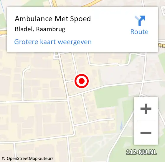 Locatie op kaart van de 112 melding: Ambulance Met Spoed Naar Bladel, Raambrug op 21 februari 2019 10:39