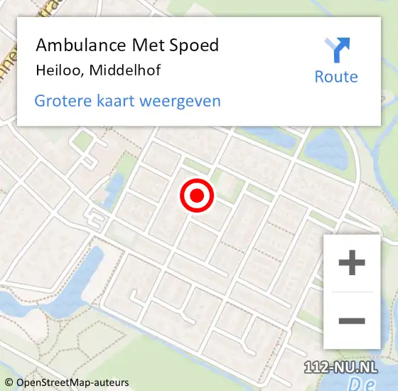 Locatie op kaart van de 112 melding: Ambulance Met Spoed Naar Heiloo, Middelhof op 21 februari 2019 12:33