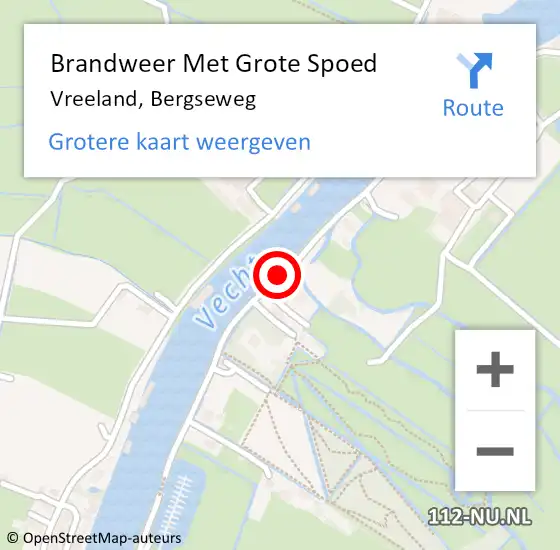 Locatie op kaart van de 112 melding: Brandweer Met Grote Spoed Naar Vreeland, Bergseweg op 21 februari 2019 13:28