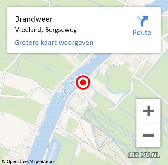 Locatie op kaart van de 112 melding: Brandweer Vreeland, Bergseweg op 21 februari 2019 13:31