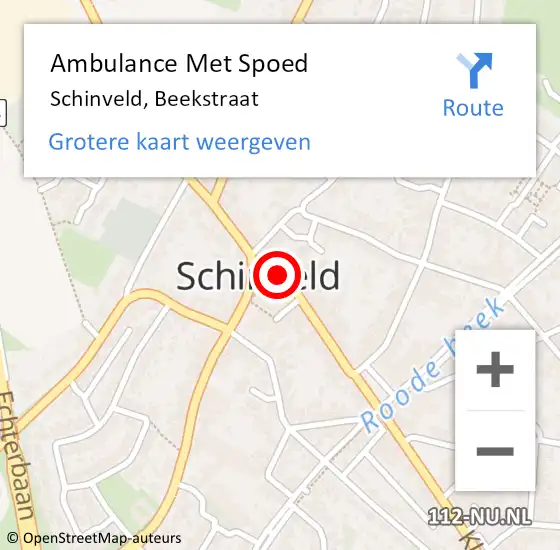 Locatie op kaart van de 112 melding: Ambulance Met Spoed Naar Schinveld, Beekstraat op 24 maart 2014 11:12