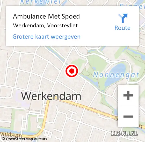 Locatie op kaart van de 112 melding: Ambulance Met Spoed Naar Werkendam, Voorstevliet op 21 februari 2019 18:31