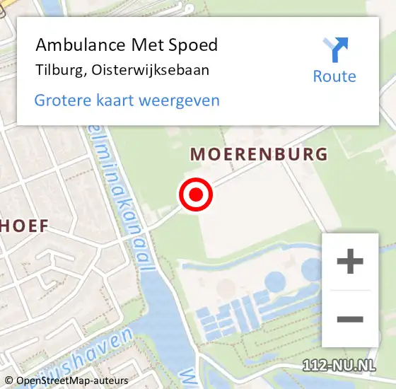 Locatie op kaart van de 112 melding: Ambulance Met Spoed Naar Tilburg, Oisterwijksebaan op 21 februari 2019 22:10