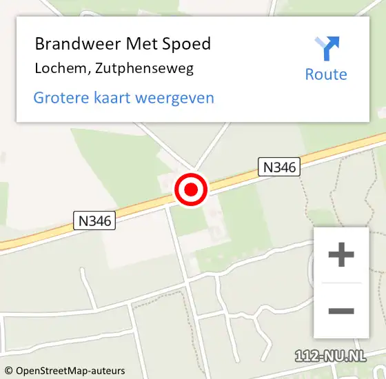 Locatie op kaart van de 112 melding: Brandweer Met Spoed Naar Lochem, Zutphenseweg op 21 februari 2019 23:46