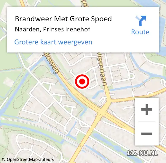 Locatie op kaart van de 112 melding: Brandweer Met Grote Spoed Naar Naarden, Prinses Irenehof op 22 februari 2019 00:19