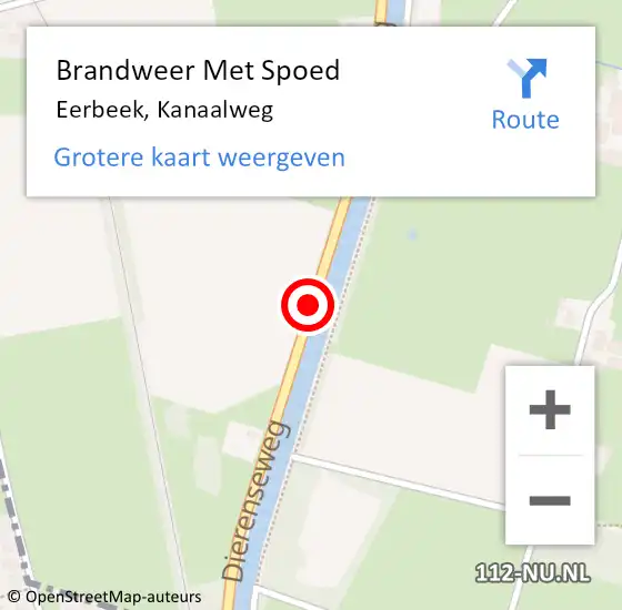 Locatie op kaart van de 112 melding: Brandweer Met Spoed Naar Eerbeek, Kanaalweg op 22 februari 2019 00:47