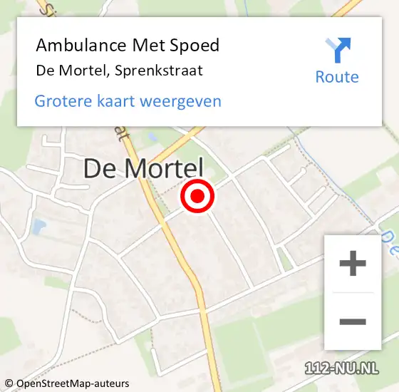 Locatie op kaart van de 112 melding: Ambulance Met Spoed Naar De Mortel, Sprenkstraat op 22 februari 2019 08:26