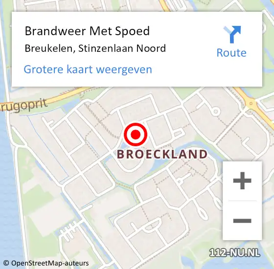 Locatie op kaart van de 112 melding: Brandweer Met Spoed Naar Breukelen, Stinzenlaan Noord op 22 februari 2019 08:52