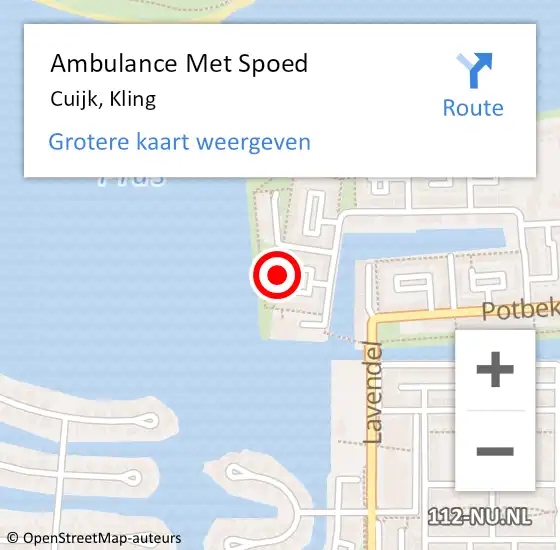 Locatie op kaart van de 112 melding: Ambulance Met Spoed Naar Cuijk, Kling op 22 februari 2019 14:00