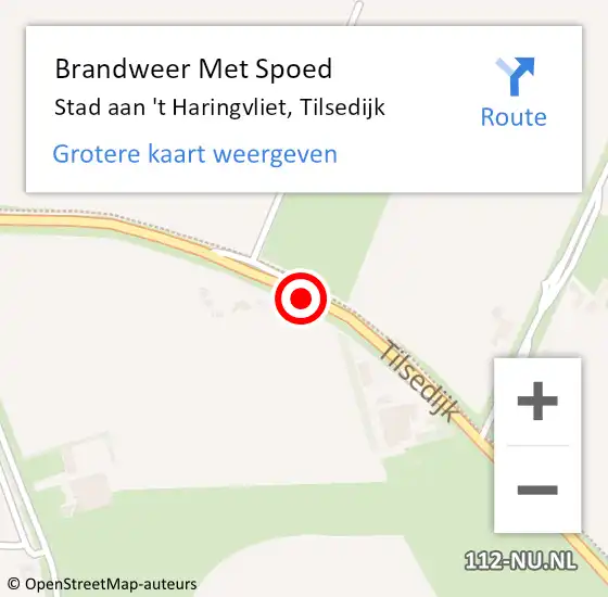 Locatie op kaart van de 112 melding: Brandweer Met Spoed Naar Stad aan 't Haringvliet, Tilsedijk op 22 februari 2019 15:07