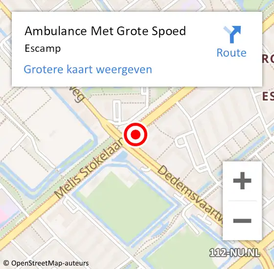 Locatie op kaart van de 112 melding: Ambulance Met Grote Spoed Naar Escamp op 22 februari 2019 15:47