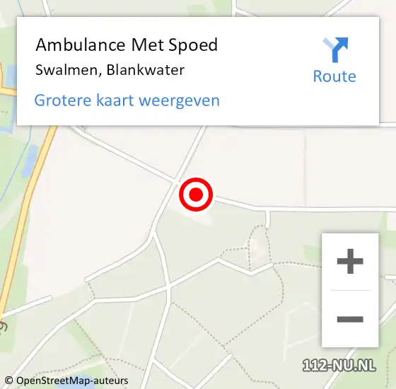 Locatie op kaart van de 112 melding: Ambulance Met Spoed Naar Swalmen, Blankwater op 22 februari 2019 15:56