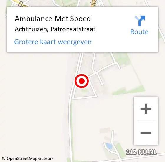 Locatie op kaart van de 112 melding: Ambulance Met Spoed Naar Achthuizen, Patronaatstraat op 22 februari 2019 17:54