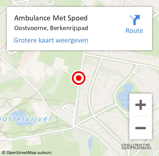 Locatie op kaart van de 112 melding: Ambulance Met Spoed Naar Oostvoorne, Berkenrijspad op 22 februari 2019 20:17