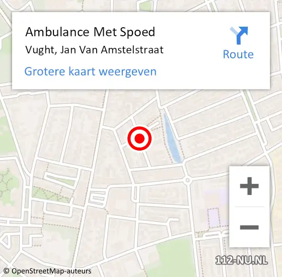 Locatie op kaart van de 112 melding: Ambulance Met Spoed Naar Vught, Jan Van Amstelstraat op 23 februari 2019 00:33