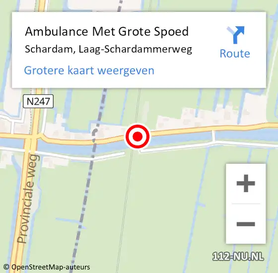 Locatie op kaart van de 112 melding: Ambulance Met Grote Spoed Naar Schardam, Laag-Schardammerweg op 23 februari 2019 06:58
