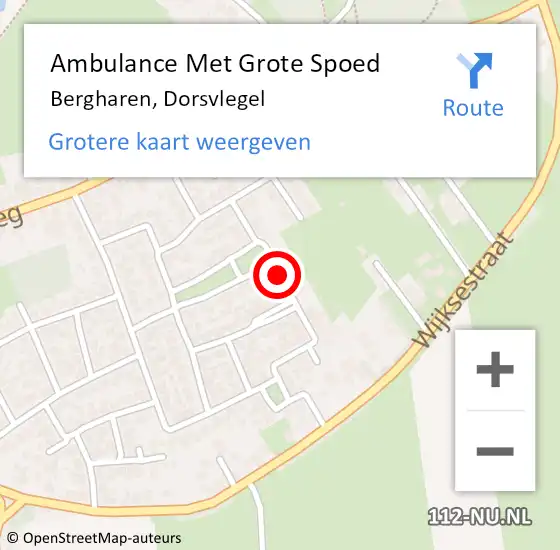 Locatie op kaart van de 112 melding: Ambulance Met Grote Spoed Naar Bergharen, Dorsvlegel op 23 februari 2019 07:33