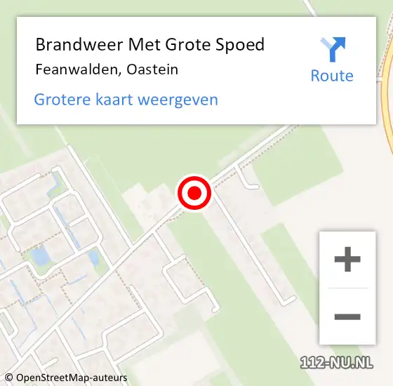 Locatie op kaart van de 112 melding: Brandweer Met Grote Spoed Naar Feanwalden, Oastein op 23 februari 2019 10:55