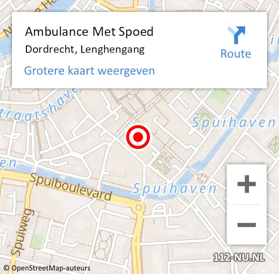 Locatie op kaart van de 112 melding: Ambulance Met Spoed Naar Dordrecht, Lenghengang op 23 februari 2019 11:08