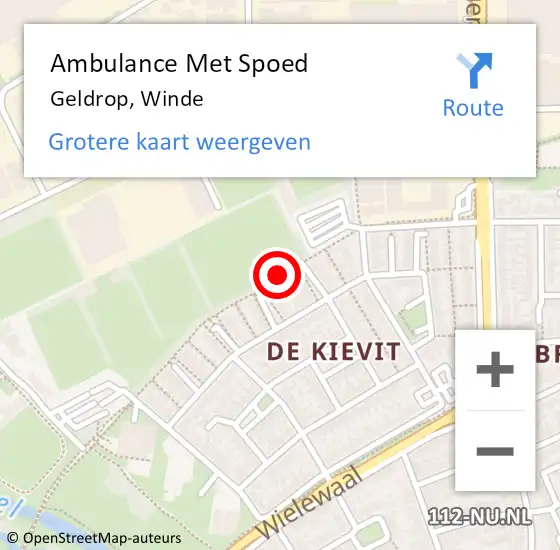 Locatie op kaart van de 112 melding: Ambulance Met Spoed Naar Geldrop, Winde op 23 februari 2019 11:12